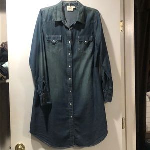Cowgirl Justice Dark Chambray Dress.  Large